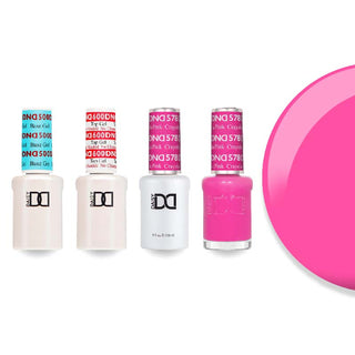 DND 578 Crayola Pink - #500 Base, #600 Top, Gel & Lacquer Combo