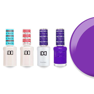 DND 581 Grape Jelly - #500 Base, #600 Top, Gel & Lacquer Combo