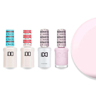 DND 601 Ballet Pink - #500 Base, #600 Top, Gel & Lacquer Combo