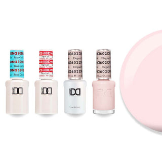 DND 602 Elegant Pink - #500 Base, #600 Top, Gel & Lacquer Combo
