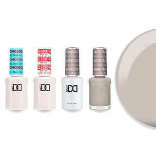 DND 604 Cool Gray - #500 Base, #600 Top, Gel & Lacquer Combo