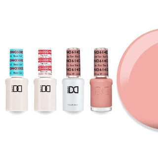 DND 614 Sun Tan - #500 Base, #600 Top, Gel & Lacquer Combo