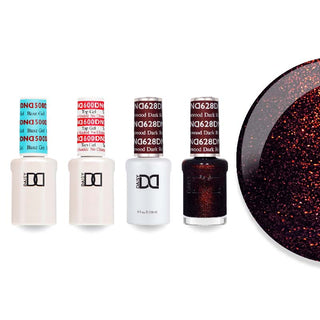 DND Gel & Lacquer Combo - Base Top Gel & 628 Dark Rosewood