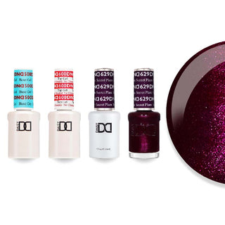 DND 629 Secret Plum - #500 Base, #600 Top, Gel & Lacquer Combo