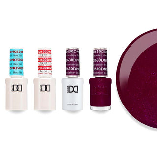 DND Gel & Lacquer Combo - Base Top Gel & 630 Boysenberry