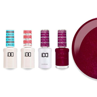 DND 631 Fuchsia in Beauty - #500 Base, #600 Top, Gel & Lacquer Combo