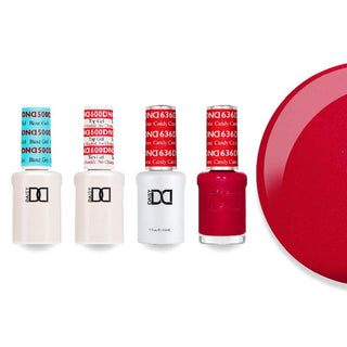DND 636 Candy Cane - #500 Base, #600 Top, Gel & Lacquer Combo
