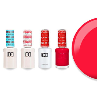 DND 638 Red Mars - #500 Base, #600 Top, Gel & Lacquer Combo