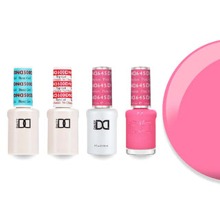 DND 645 Pink Watermelon - #500 Base, #600 Top, Gel & Lacquer Combo
