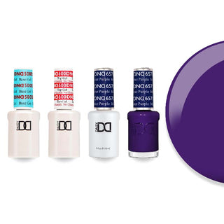 DND 657 Monster Purple - #500 Base, #600 Top, Gel & Lacquer Combo