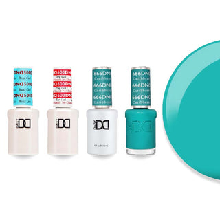 DND 666 Caribbean Sea - #500 Base, #600 Top, Gel & Lacquer Combo
