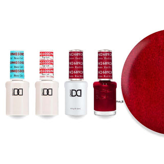 DND 689 Red Ribbons - #500 Base, #600 Top, Gel & Lacquer Combo