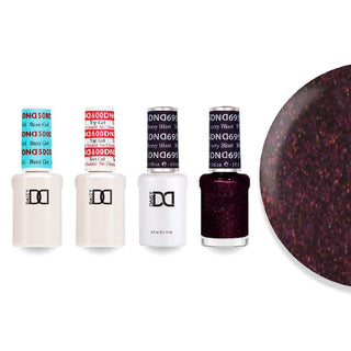 DND 695 Blackberry Blast - #500 Base, #600 Top, Gel & Lacquer Combo
