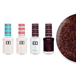 DND 697 Sizzlin' Cinnamon - #500 Base, #600 Top, Gel & Lacquer Combo