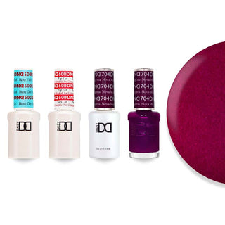 DND 704 Nova Magenta - #500 Base, #600 Top, Gel & Lacquer Combo