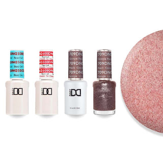 DND 709 Georgia Peach - #500 Base, #600 Top, Gel & Lacquer Combo