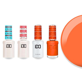 DND 713 Orange Sherbet - #500 Base, #600 Top, Gel & Lacquer Combo