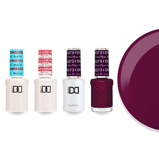 DND 731 Plum - #500 Base, #600 Top, Gel & Lacquer Combo