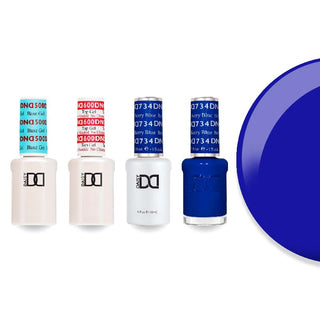 DND 734 Berry Blue - #500 Base, #600 Top, Gel & Lacquer Combo