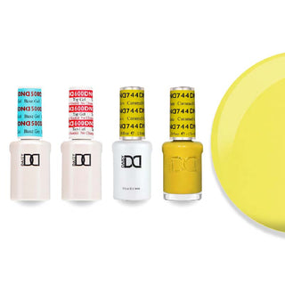 DND Gel & Lacquer Combo - Base Top Gel & 744 Caramel Corn
