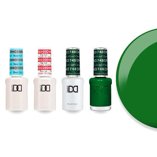 DND 748 4 Leaf Clover - #500 Base, #600 Top, Gel & Lacquer Combo