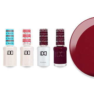 DND Gel & Lacquer Combo - Base Top Gel & 753 Scarlett Dreams