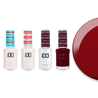 DND 754 Winter Berry - #500 Base, #600 Top, Gel & Lacquer Combo