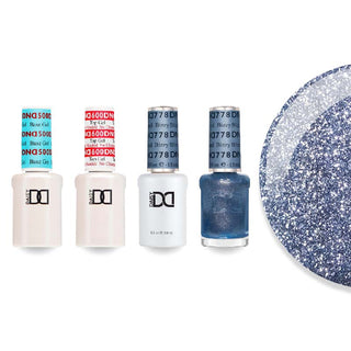 DND 778 Bizzy Blizzard - #500 Base, #600 Top, Gel & Lacquer Combo
