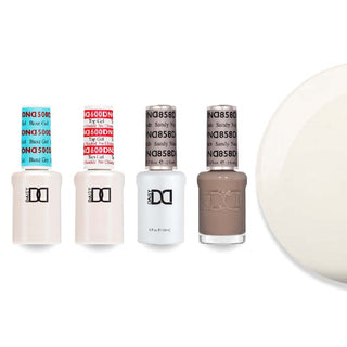 DND 858 Sandy Nude - DND Sheer Collection - #500 Base, #600 Top, Gel & Lacquer Combo