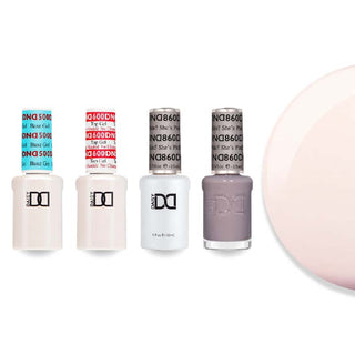 DND 860 She's White? She's Pink? - #500 Base, #600 Top, Gel & Lacquer Combo