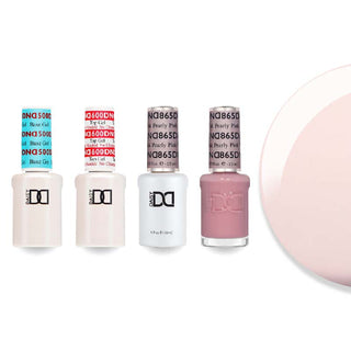 DND 865 Pearly Pink - #500 Base, #600 Top, Gel & Lacquer Combo