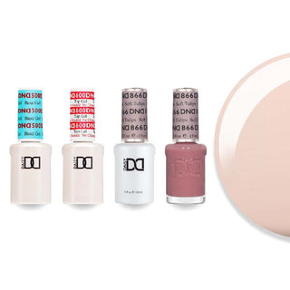 DND 866 Soft Tulips - DND Sheer Collection - #500 Base, #600 Top, Gel & Lacquer Combo