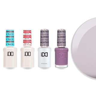 DND 876 Flower Girl - DND Sheer Collection - #500 Base, #600 Top, Gel & Lacquer Combo