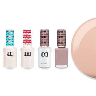 DND 879 Sunset Suede - DND Sheer Collection - #500 Base, #600 Top, Gel & Lacquer Combo