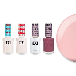 DND 884 Floral Fields - DND Sheer Collection - #500 Base, #600 Top, Gel & Lacquer Combo