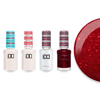 DND 896 Cherry Citrus - DND Super Glitter Collection - #500 Base, #600 Top, Gel & Lacquer Combo