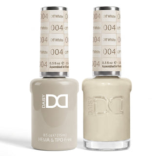 DND HEMA & TPO Free Gel Nail Polish Duo - 004 - Off White - Beige Colors - 0.5 oz