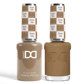 DND HEMA & TPO Free Gel Nail Polish Duo - 026 - Greek Villa - Beige Colors - 0.5 oz
