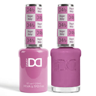 DND HEMA & TPO Free Gel Nail Polish Duo - 046 - Sugar Baby - Pink Colors - 0.5 oz