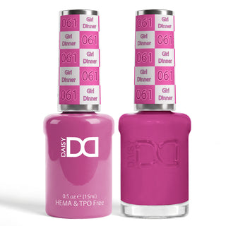 DND HEMA & TPO Free Gel Nail Polish Duo - 061 - Girl Dinner - Pink Colors - 0.5 oz