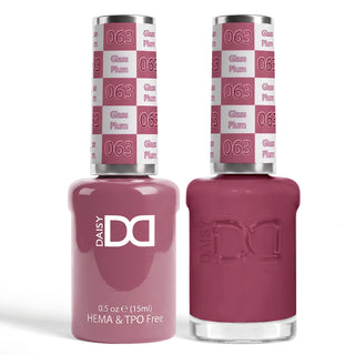 DND HEMA & TPO Free Gel Nail Polish Duo - 063 - Glass Plum - Purple Colors - 0.5 oz