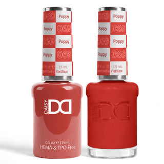 DND HEMA & TPO Free Gel Nail Polish Duo - 069 - Poppy - Orange Colors - 0.5 oz