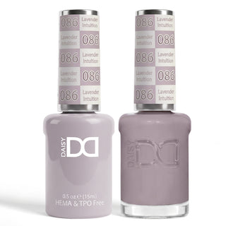 DND HEMA & TPO Free Gel Nail Polish Duo - 086 - Lavender Intuition - Gray Colors - 0.5 oz