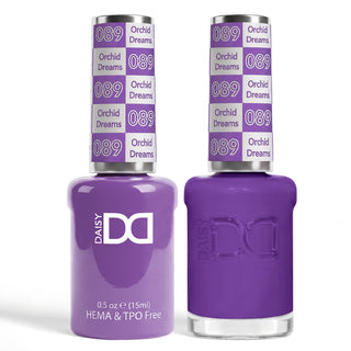 DND HEMA & TPO Free Gel Nail Polish Duo - 089 - Orchid Dreams - Purple Colors - 0.5 oz
