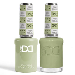 DND HEMA & TPO Free Gel Nail Polish Duo - 092 - Grey Altitude - Green Colors - 0.5 oz
