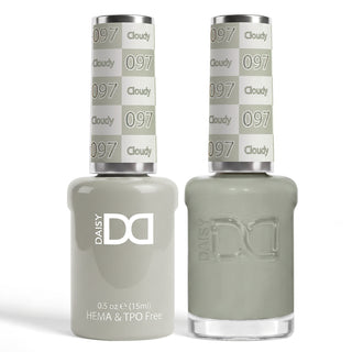 DND HEMA & TPO Free Gel Nail Polish Duo - 097 - Cloudy - Gray Colors - 0.5 oz