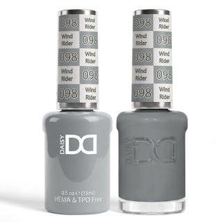 DND HEMA & TPO Free Gel Nail Polish Duo - 098 - Wind Rider - Gray Colors - 0.5 oz