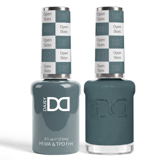 DND HEMA & TPO Free Gel Nail Polish Duo - 103 - Open Skies - Blue Colors - 0.5 oz