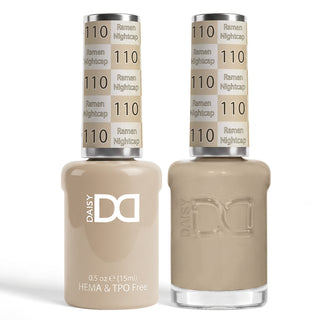 DND HEMA & TPO Free Gel Nail Polish Duo - 110 - Ramen Nightcap - Beige Colors - 0.5 oz