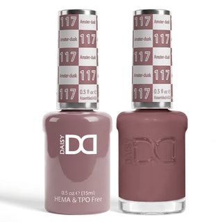 DND HEMA & TPO Free Gel Nail Polish Duo - 117 - Amster Dusk - Brown Colors - 0.5 oz